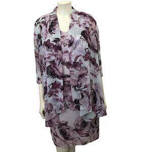 R & M RICHARDS 2 PIECES SET FLORAL PRINT DRESS SIZE 4PET NWT